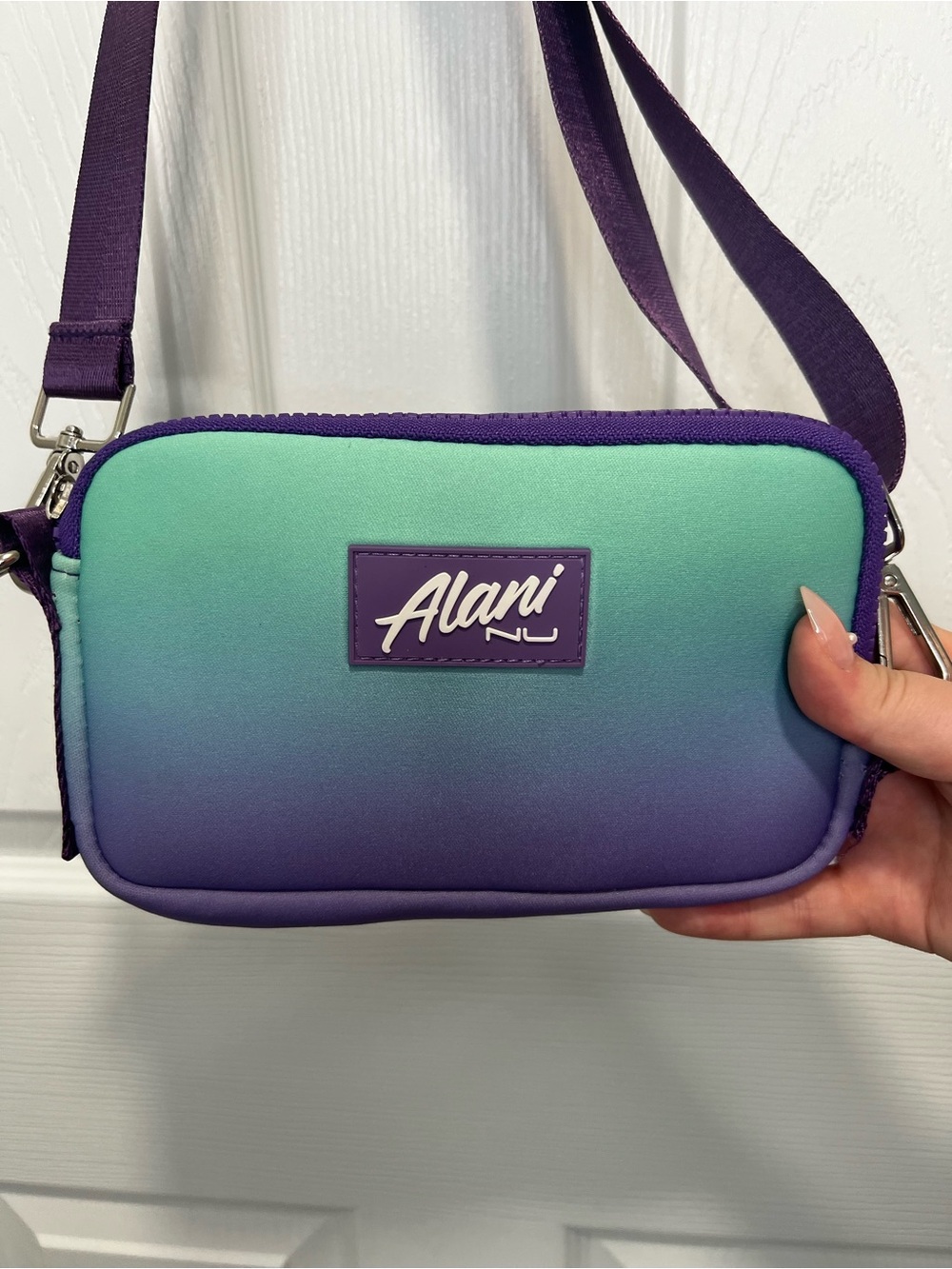 Alani Nu Ombre Crossbody Fanny Pack Bag in Teal & Purple